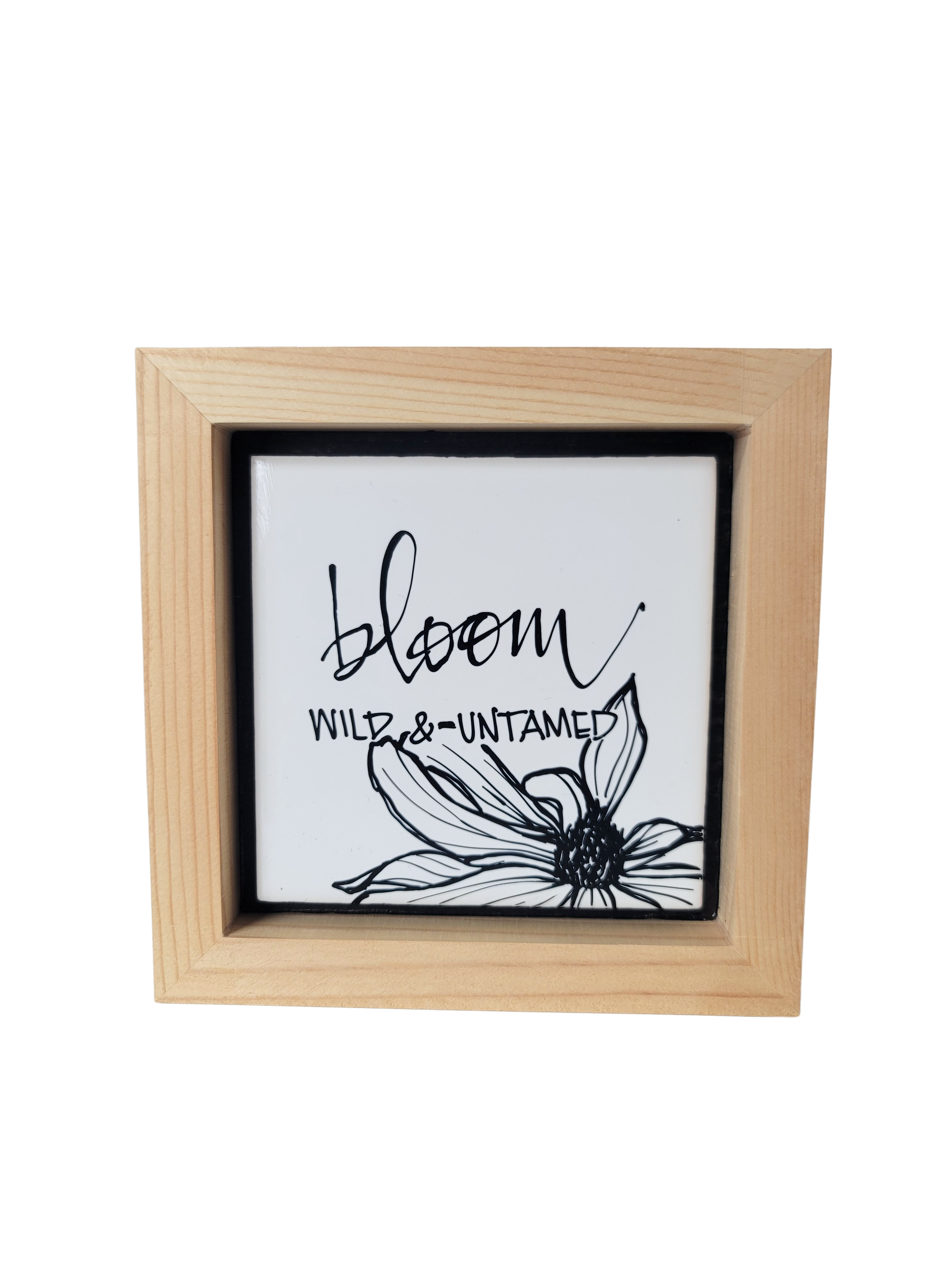 Coneflower Courage - Framed Ceramic Tile