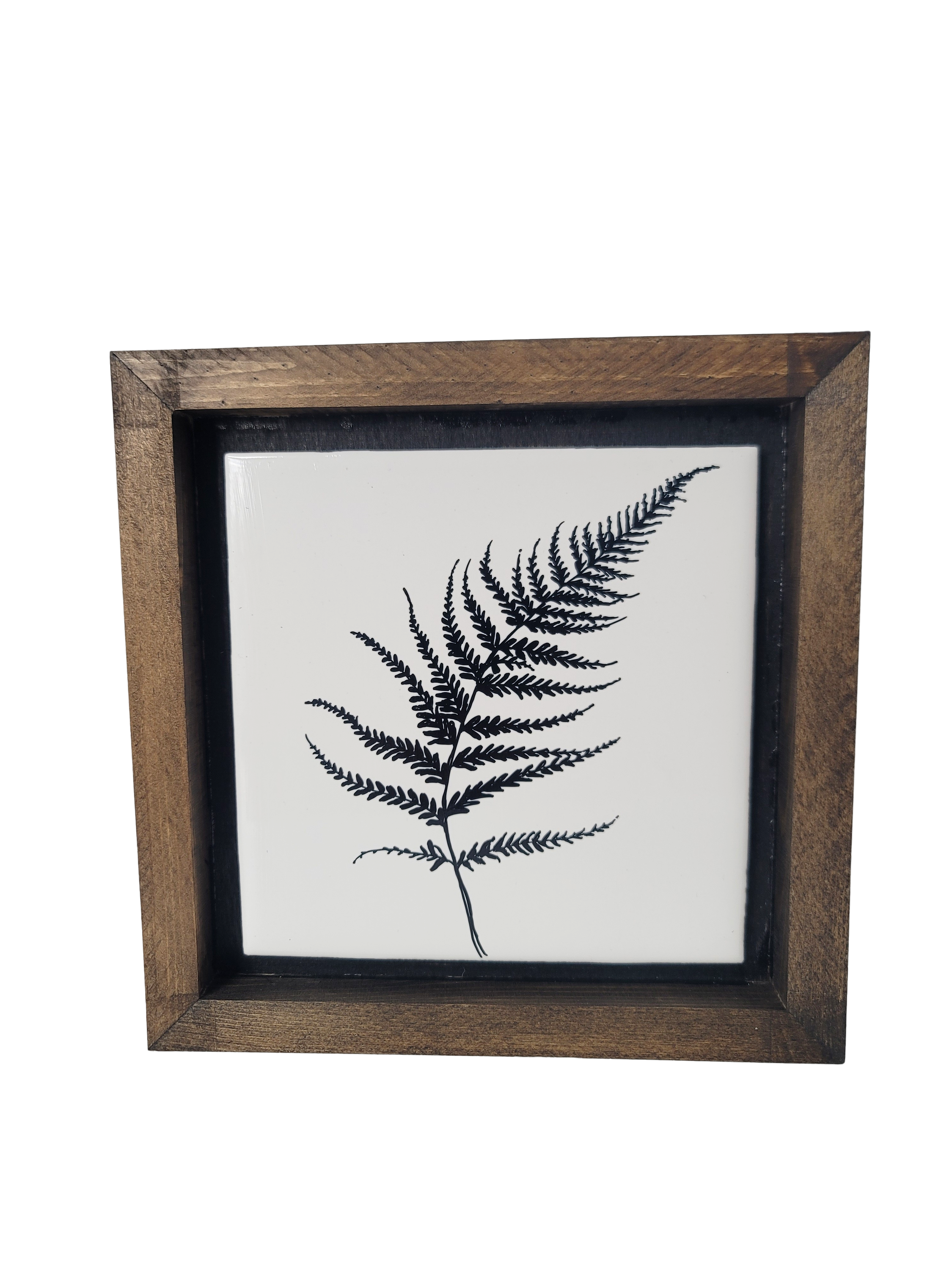 Fern & Flourish Dark Framed Tile
